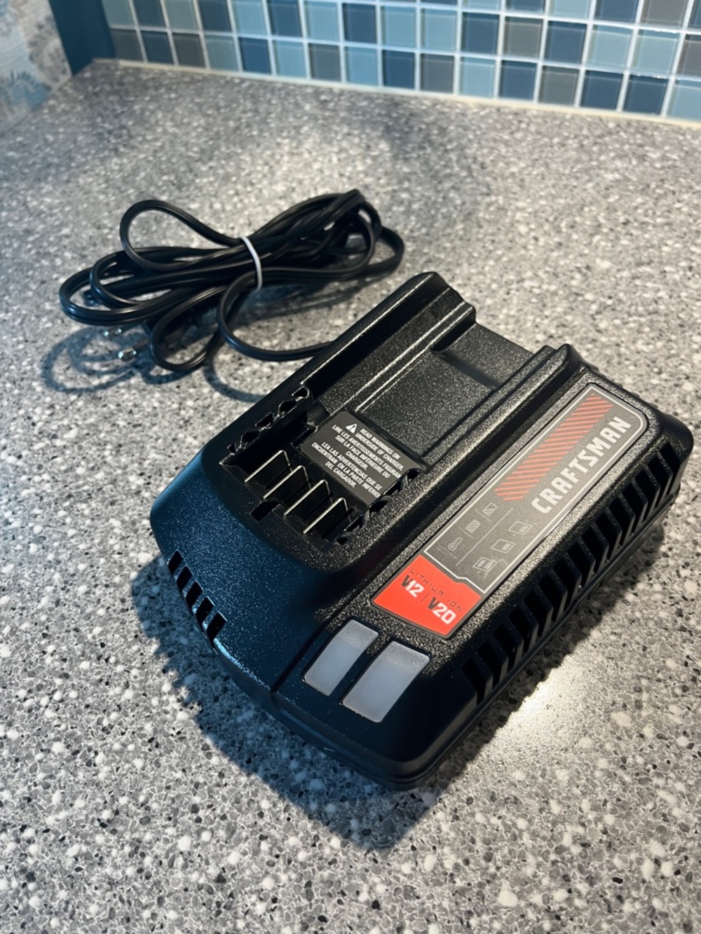 Craftsman Black Battery Charger with Red Accent- Smaller Size